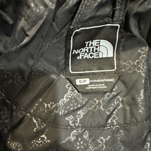 North Face Hooded Gray Quilted Puffer Elastic Waist Down Jacket Coat Size Small - Picture 12 of 13